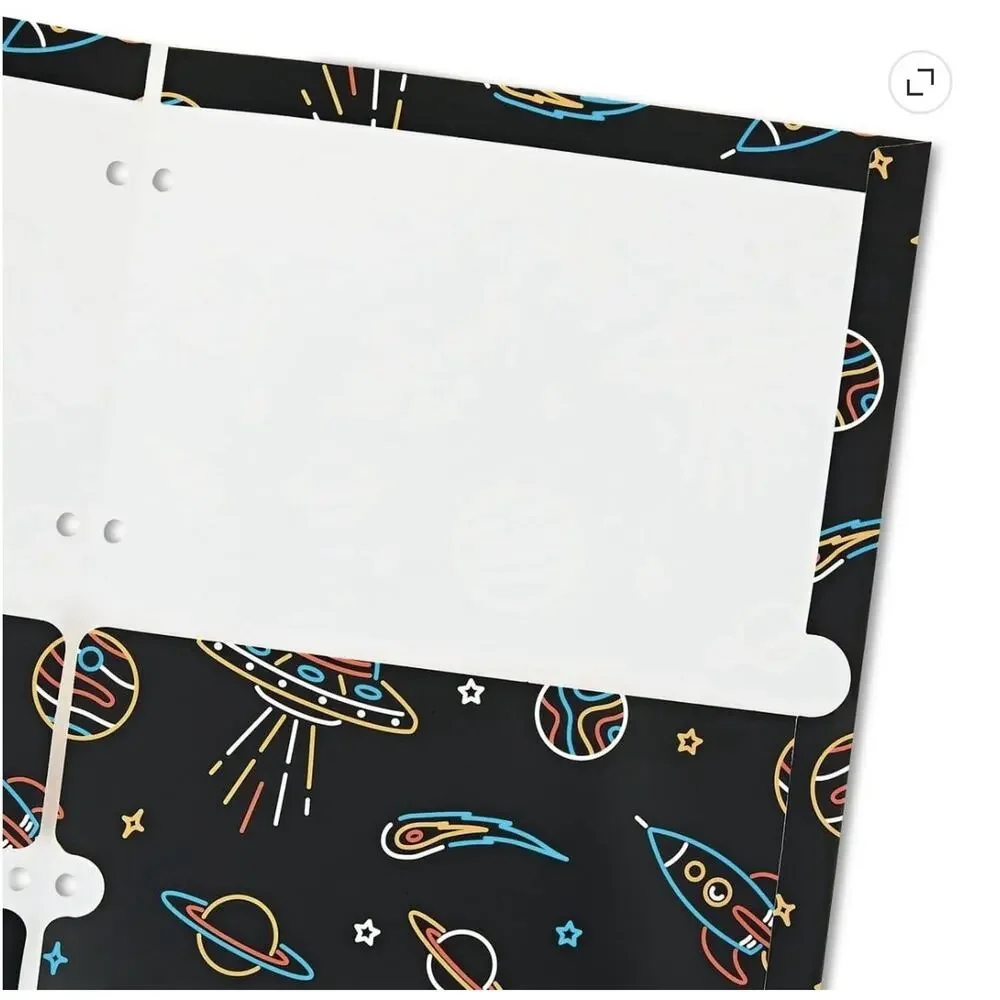 33 Pack Pen+Gear 2-Pocket Paper Folder Neon Space Black 3-Hole School Supply Lot